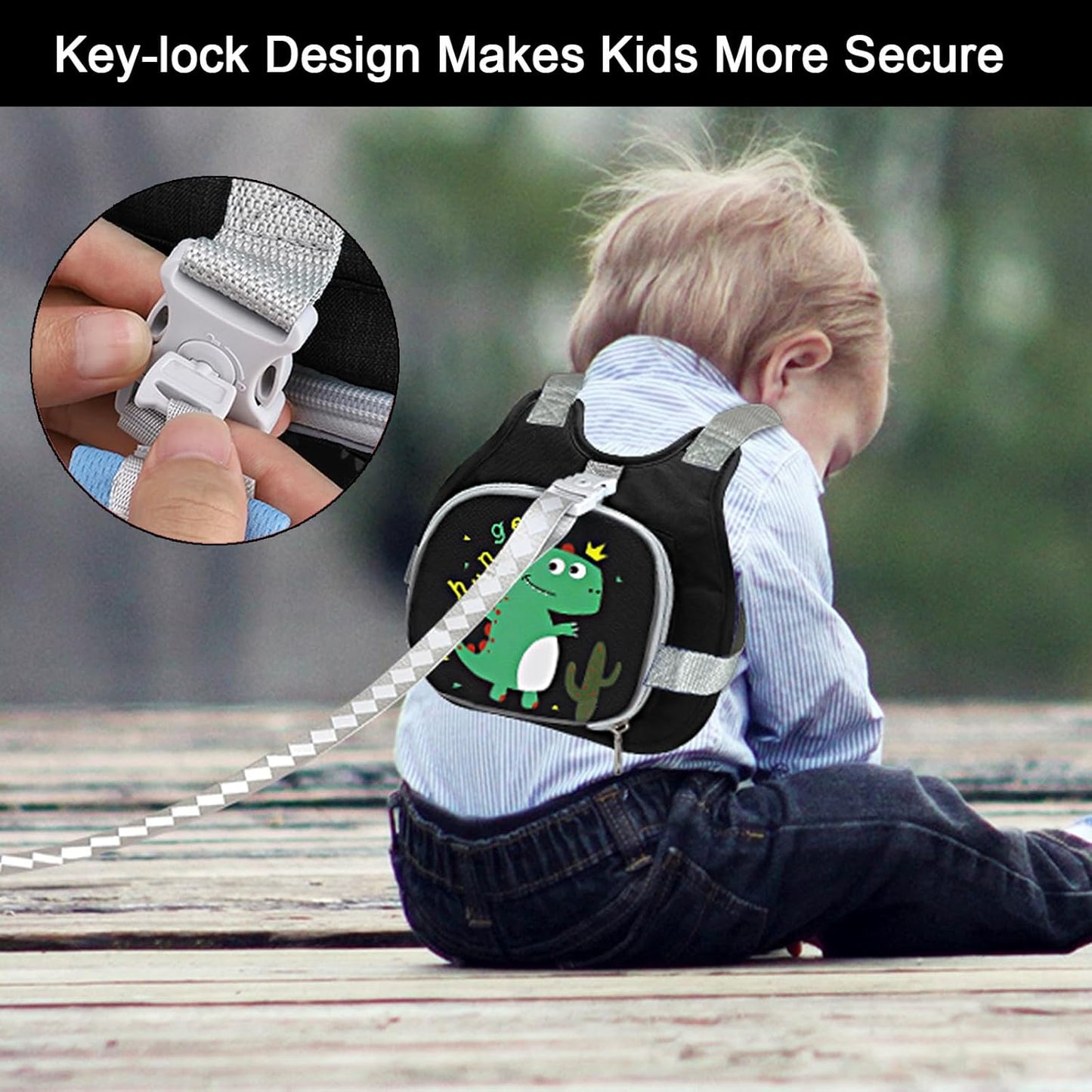 Accmor Toddler Harness Leash + Reflective Anti Lost Wrist Link, Cute Car Kids Back Pack with Hand Strap Collapsible Child Walking Restraint Belt Tether Hold Baby Boys Close for Outdoor Travel