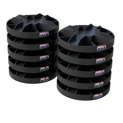 USA Made Original Round Foundation Block (10-Pack) – Durable Deck Support & Floating Shed Platform Base – 100% Recyclable Pedestal for Pier, Post & Beam Construction