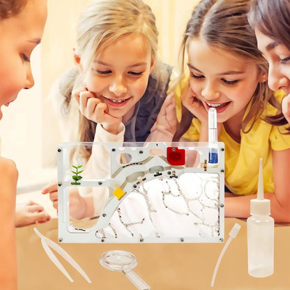 EXBEPE Sand Ant Farm Castle Ant Colony Ecosystem Science Educational Gift Live Ant Habitat to Study Insect Behavior
