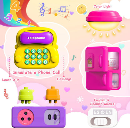 VOILBTOY Busy Board for 1-2 Year Old Girl Gift,Musical Toys for Toddlers 1-3 Year,Educational Fine Motor Baby Toys for 12 18 Months,Perfect for Preschool or Travel,Birthday Gift for 1+Year Old Girl