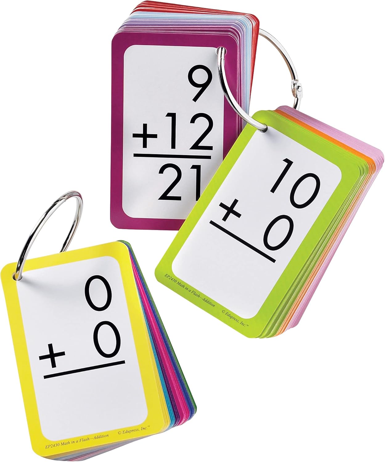 Edupress Math in a Flash Cards, Addition (EP62430), Multicolor Medium
