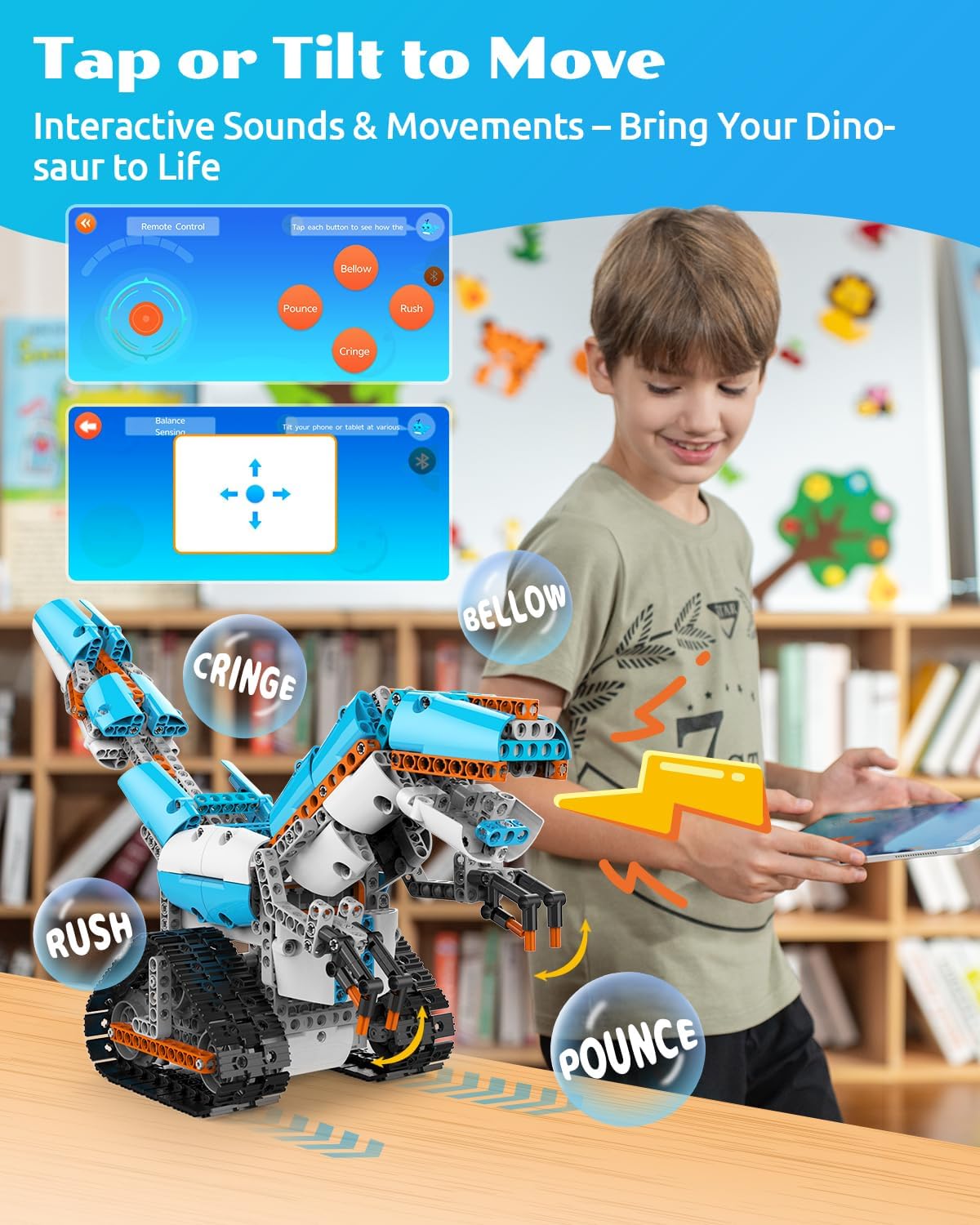 WhalesBot D1 21-in-1 STEM Coding Robot Kit for Kids (Ages 4+), 280+ Pieces Educational Building Set with APP-Controlled & Programming, 3D APP Guidance, Ideal Toy for Boys & Girls