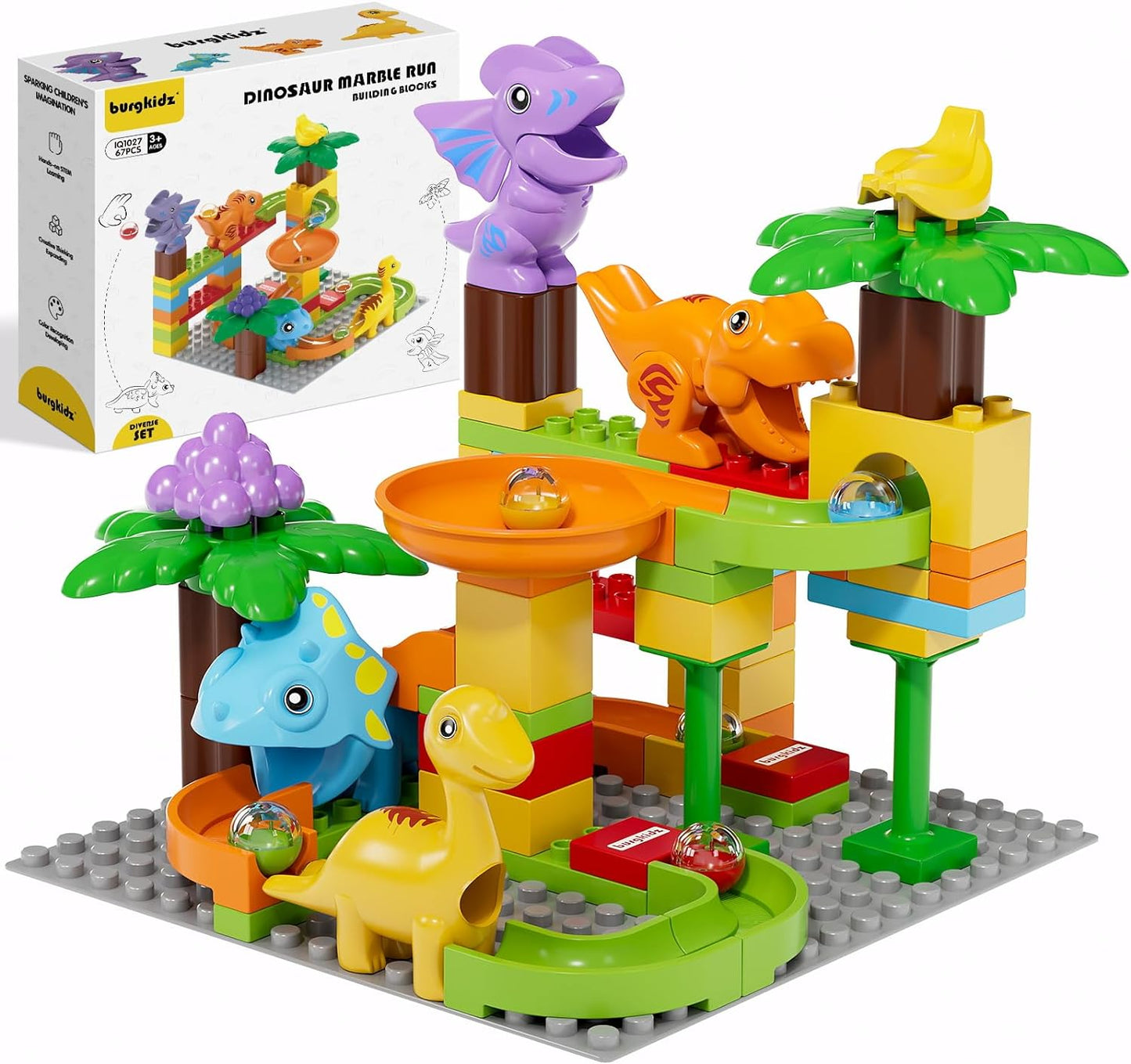 Marble Run Toy Motorized Elevator Marble Maze Kit with Perpetual Motion Machine, Building Block Educational Construction Game Playset STEM Learning Hand Eye Coordination Training Unlimited DIY
