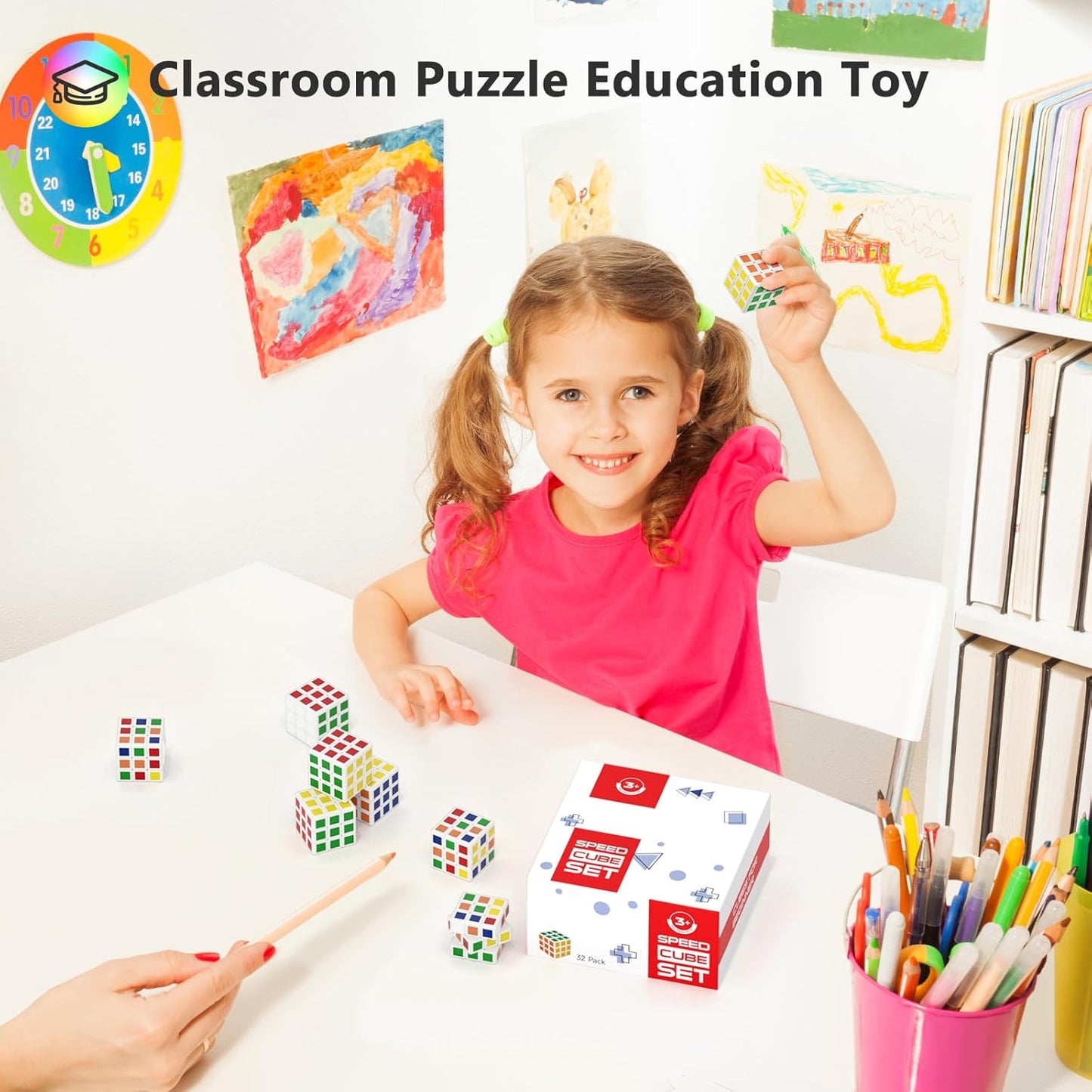 Vdealen 24 Pack Mini Cube Puzzle Party Favors for Kids, 1.18in 3x3 Magic Cube School Rewards & Classroom Prize for Students, Birthday Party Favors Easter Christmas Stocking Stuffers Gifts for Kids
