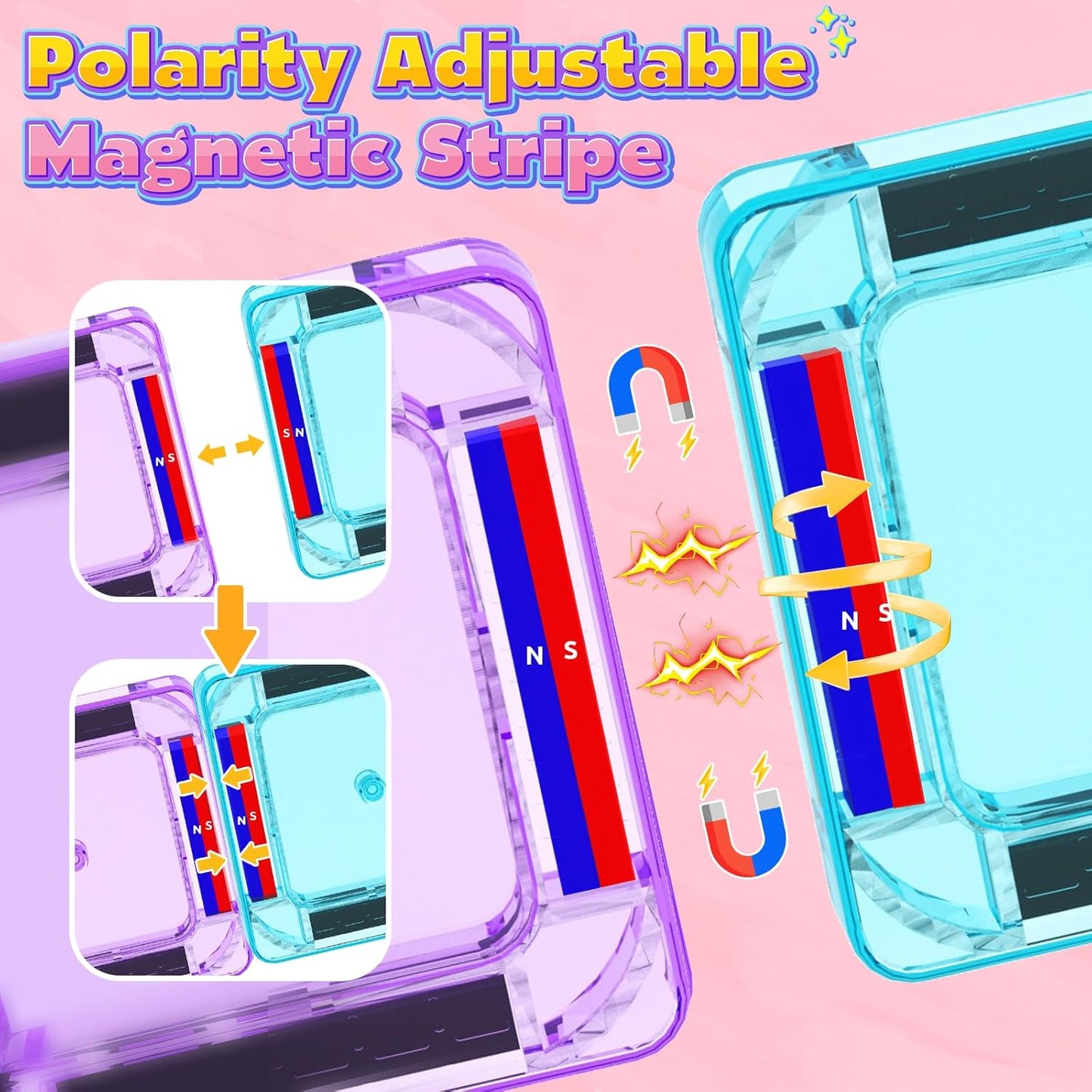 Magnetic Tiles Mini Travel Toddler Set, Magnetic Blocks Building Kids Toys & Games, Montessori Preschool Classroom Must Haves Educational Learning Sensory Toys for 3+ Year Old Boys Girls Birthday Gift