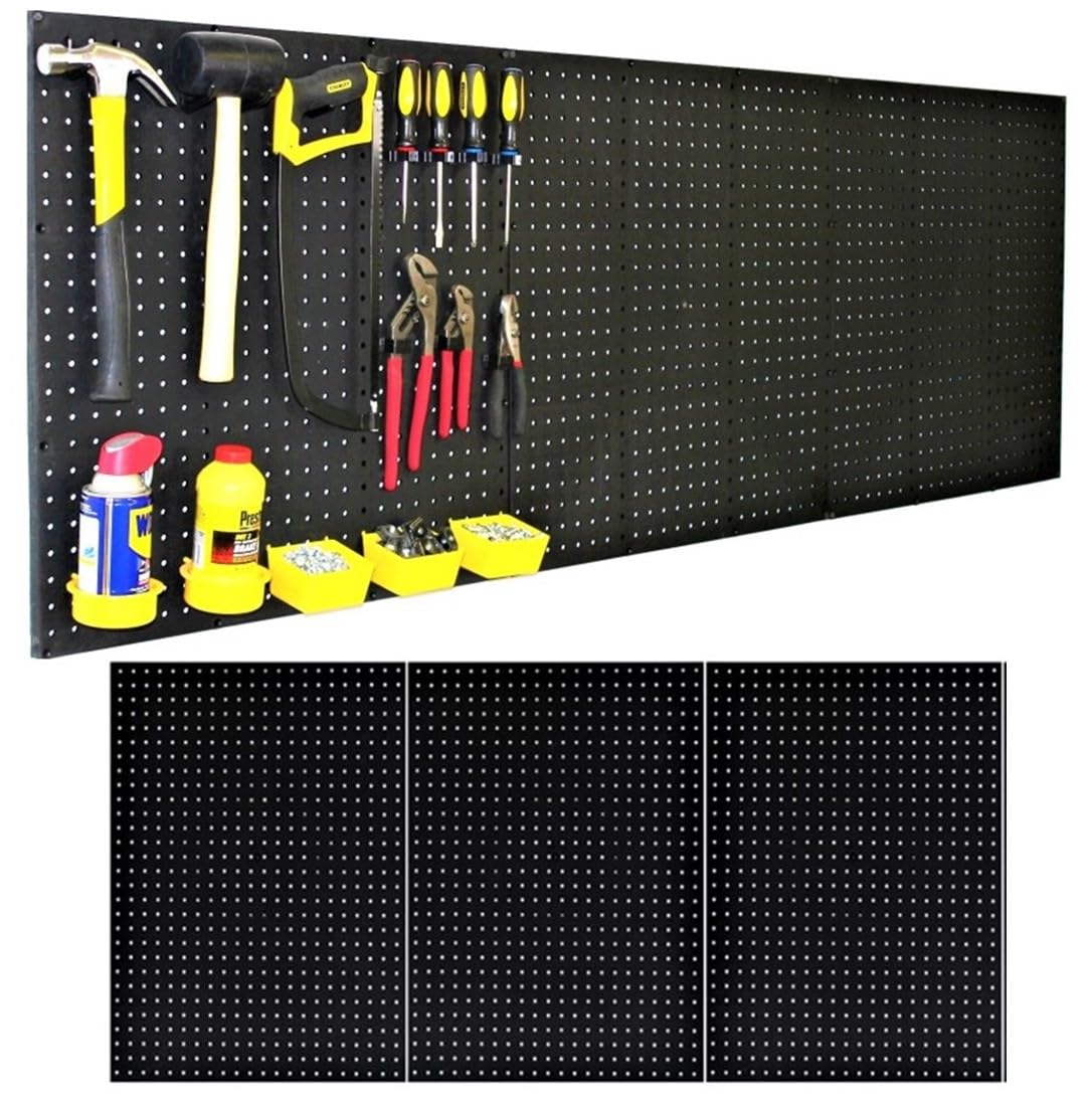 WallPeg Made in USA Pegboard Panels Garage Organization - Wall Storage Kit (PB-2 B) (2) ea - 24" x 16" Peg Board Tool Organizer Panel Set - Garage Organizer Kit