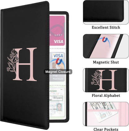Letter Car Registration and Insurance Holder, with Magnetic Closure for License, Cards and Documents,Vehicle Glove Box Car Organizer, Interior Car Accessories for Women Men (I)