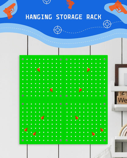 Skywin Wooden Pegboard for Nerf Gun Storage, Nerf Gun Wall Mount Eagle Shape, Compatible with All Blasters, Rack for Wall Organization - Birthday Gift for Kids (Orange)