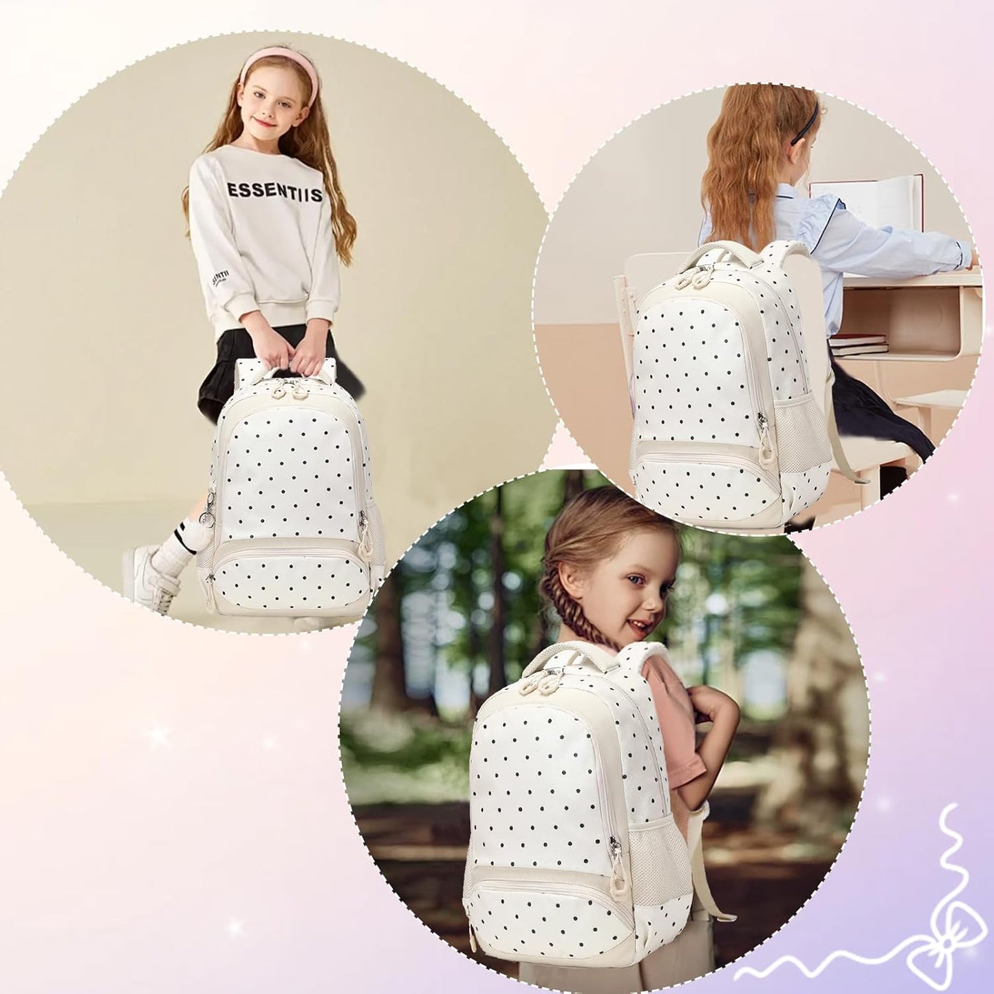 Girls Backpack for Elementary Unicorn Backpack Kids Backpack School Bookbag for Girls 3 in 1 Set Back to School