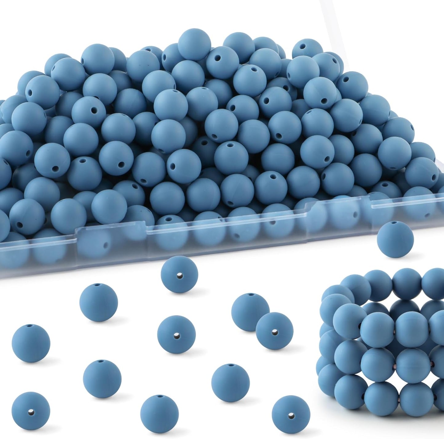 65Pcs 19mm Silicone Beads for Keychain Making Bracelet Necklace, Bulk Round Silicone Beads for Pens（Christmas Green） - Colors A