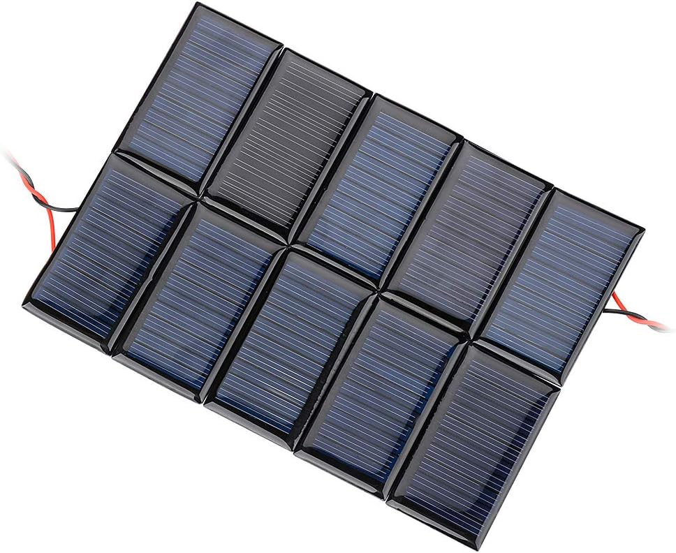 10Pcs 5V 30mA Mini Solar Panels for Mini Solar Cells DIY Electric Toy Materials Photovoltaic Cells Solar DIY System Kits 2.08"x1.18"(5V 30mA 53mmx30mm)