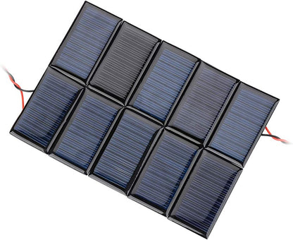 10Pcs 5V 30mA Mini Solar Panels for Mini Solar Cells DIY Electric Toy Materials Photovoltaic Cells Solar DIY System Kits 2.08"x1.18"(5V 30mA 53mmx30mm)