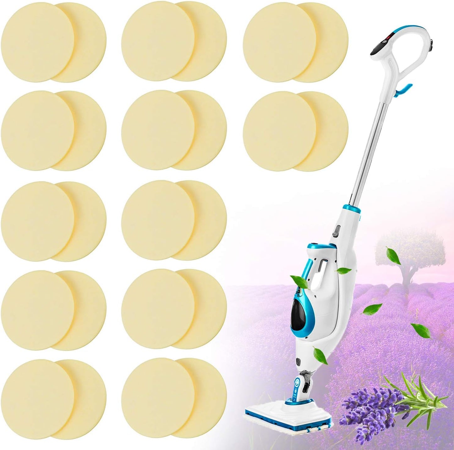 Maitys 24 Pcs Fragrance Discs Replacement Steam Mop Scent Practical Fragrance Compatible with Powerfresh and Symphony Series, Compatible with Model 1940, 1806 and 1132(Fresh Fragrances,24 Pcs)