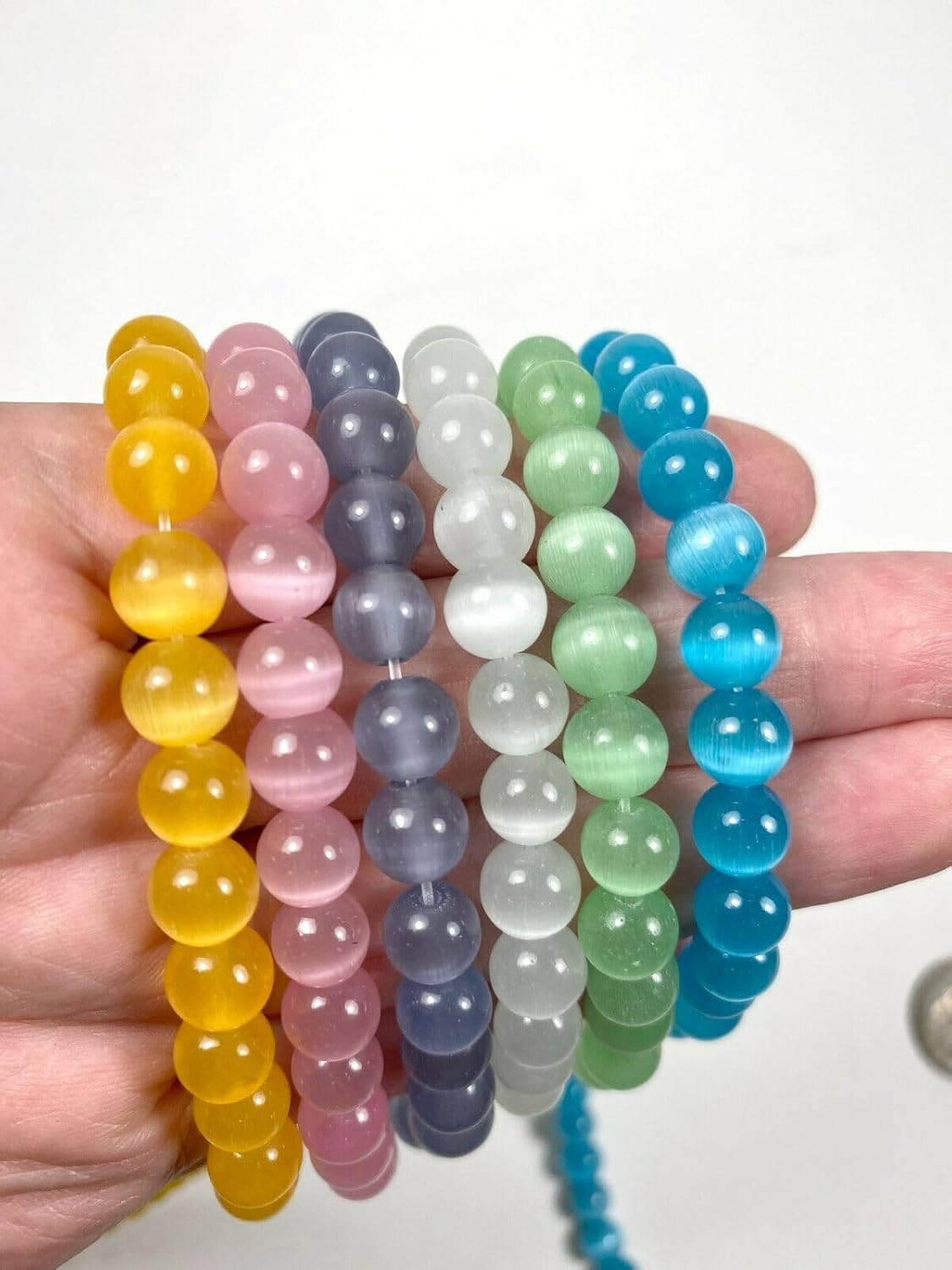 8mm Glass Beads Round Bulk for Bracelet, Glow in Dark Beads, DIY Jewelry Windchime Suncatcher Party Supplies, 300 pcs