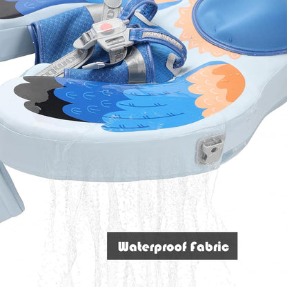 Baby Pool Float with UPF50+ 3D Adjustable Canopy, Add Tail Mambobaby Float Non Inflatable Infant Floats for Pool, Cartoon Narwhal Baby Floats (NPink with Canopy-U05NPCTLUROHML01U05)