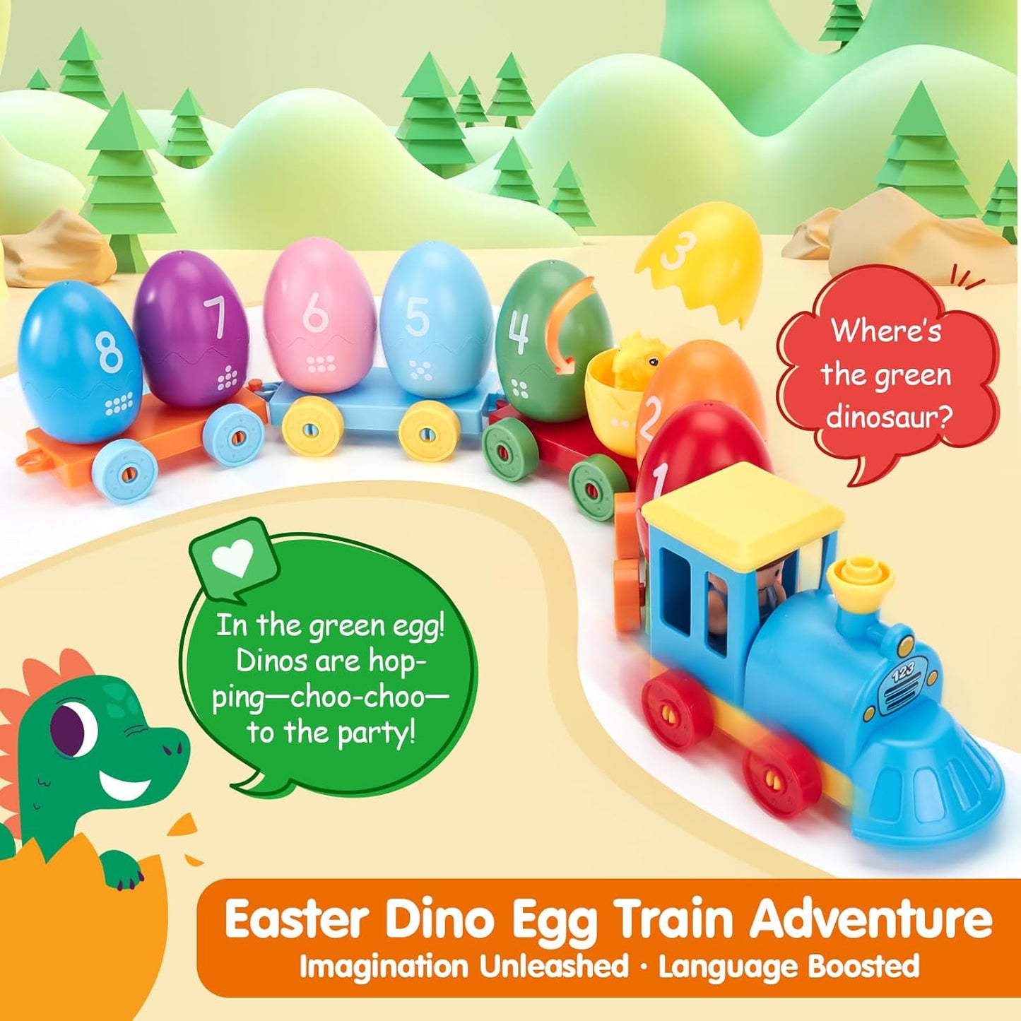 Toddler Learning Toys for 2 3 Year Old-Counting Matching & Sorting Activity Montessori Train Set with Farm Animals Finger Puppets Keys to Lock and Unlock Barn Birthday Gift for Boys Girls 2-5