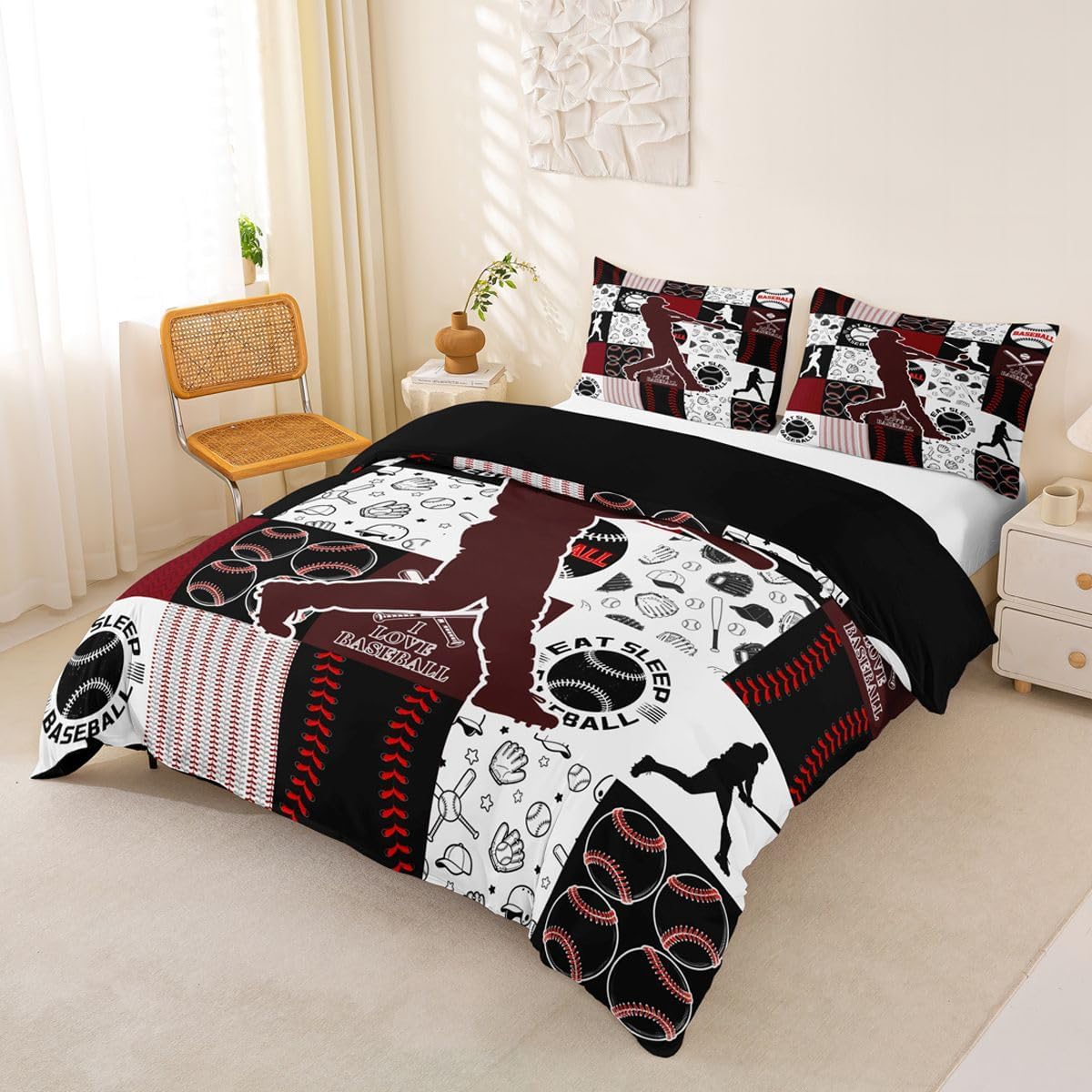 Drum Kit Duvet Cover,Kids Musical Instruments Bedding Set,Rock Music Comforter Cover for Boys Girls Room Decor,Neon Lighting Lightweight Bedspread Cover Twin Size with 1 Pillow Case(No Comforter)