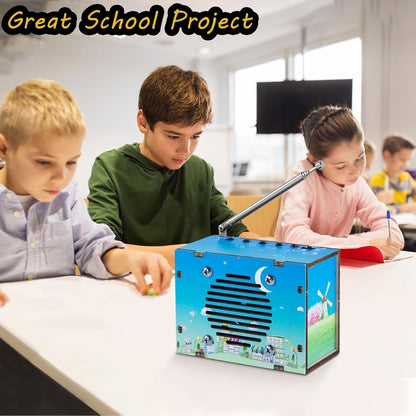 Science Kits for Kids Age 8-12 12-14, STEM Kits for Kids Age 8-10, STEM Toys Build Your Own FM Radio Kit, DIY Electronic Snap Circuits Projects Gifts for Teen Girls Boys 9 11 13 15 16+ (Classic Wood)
