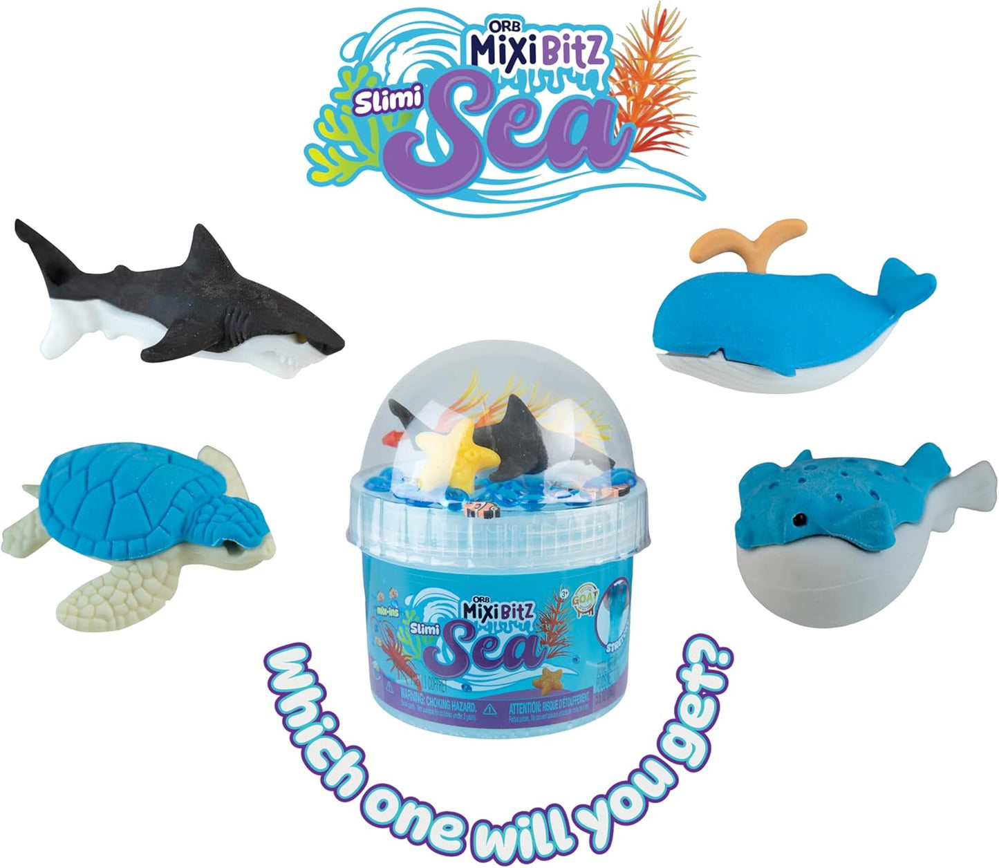 ORB Goat MixiBitz Adventure 3 Pack Slime Kit for Kids - Randomly Assorted Themed Toy with Each Traditional, Cloud, and Butter Slime - Slimi Sea, Safari, and Dino Dig Themes - Fun Party Favors, Gifts