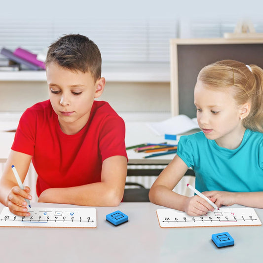 SCRIBBLEDO 5 Pack Dry Erase Number Line White Boards 4x12Inch Lapboard Durable Portable Double Sided Numbers 1 Thru 10 and 20 Math White Board for Kids Students Classroom Whiteboard Math Manipulatives