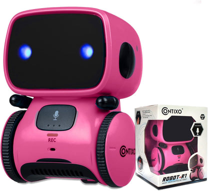 Contixo R1 Kids Robot Toy, Blue Interactive Smart Robots with Voice Control Talking Dancing Learning Touch Sensor Compact Educational Portable Toy for Boys Girls Toddlers 3-8 Years Old Birthday Gifts