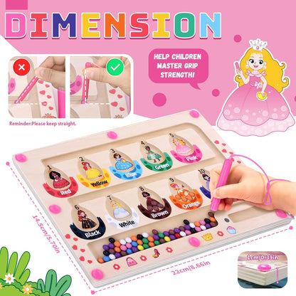Uiseba Dinosaur Mini Magnetic Color and Number Maze Montessori Toy for Ages 3 4 5, Toddler Busy Board, Educational Preschool Learning Activities, Ideal Christmas & Birthday Gift for Boys and Kids