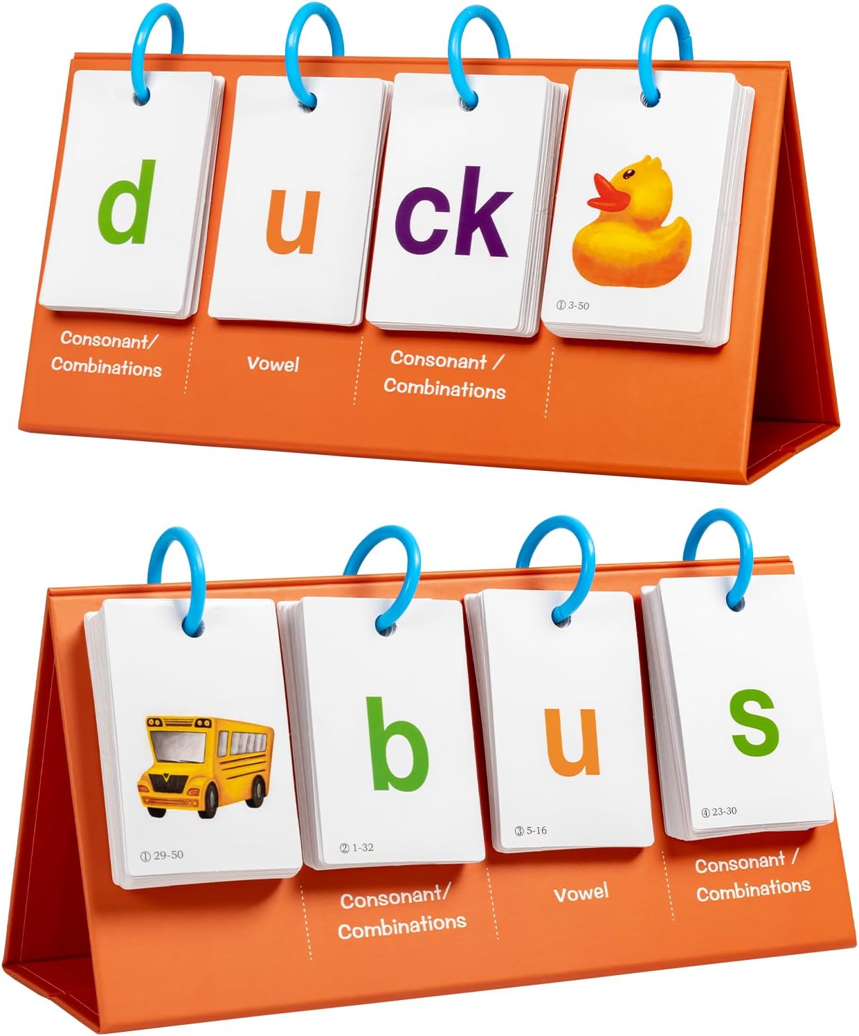 Alened Phonics Flash Cards for Kids 3-8, Sight Words Flash Cards for Kindergarten 1st 2nd 3rd Grade, CVC CVCC CCVC Word Builder, Homeschool & Classroom Phonics Learning Supplies