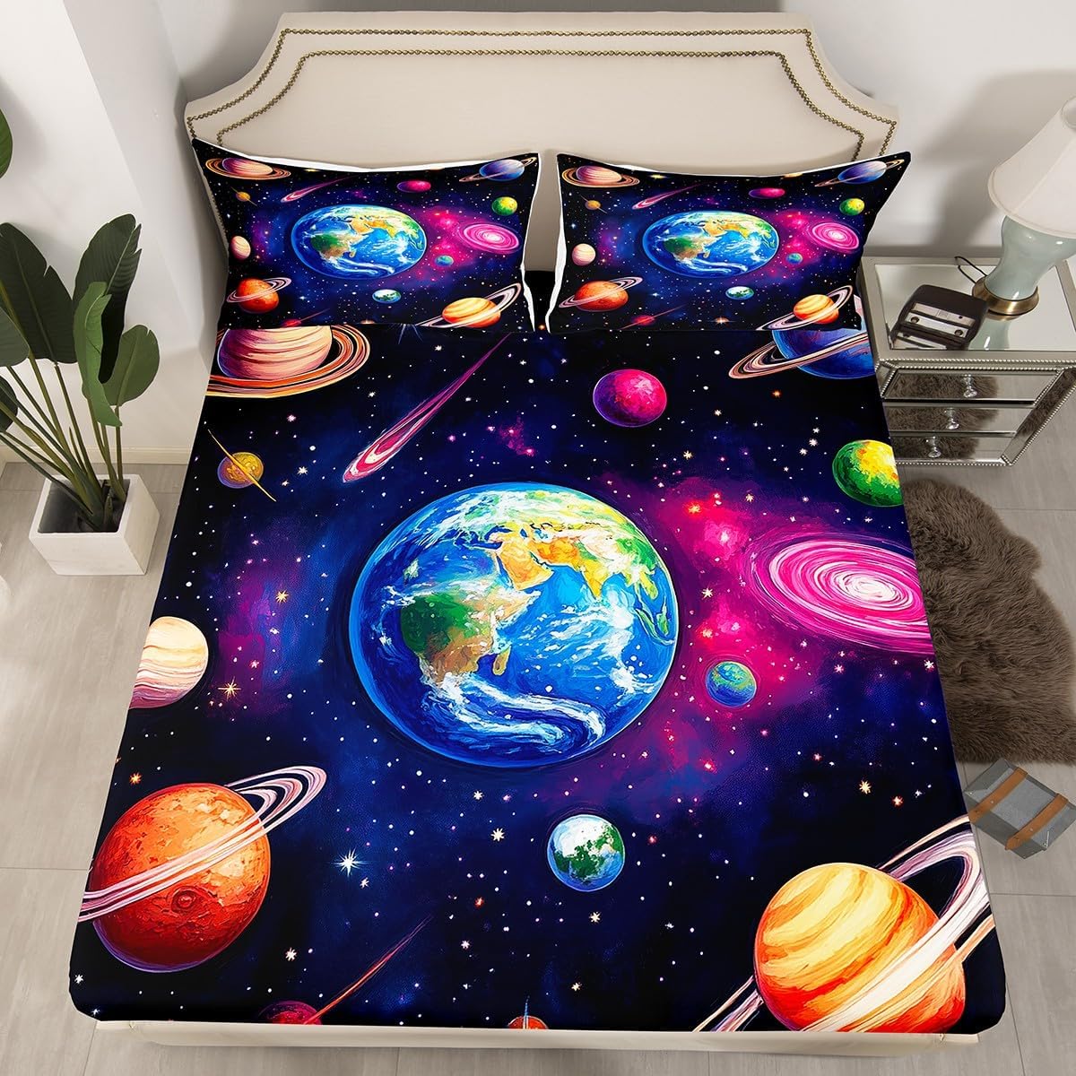 Chemistry Bed Sheets for Kids Teens Girls Boys,Chemical Experiment Fitted Sheet Twin,Science Themed Sheets for Math Lovers,Chemistry Lab Bedding Set,White and Black