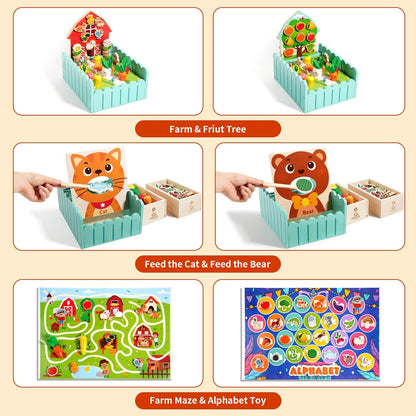 INIFEIDALA Toddlers Montessori Wooden Educational Toys for 2 3 4 Year Old | Birthday Gifts for Boys & Girls,Preschool Learning Toys for Speech Therapy & Fine Motor Skills Development