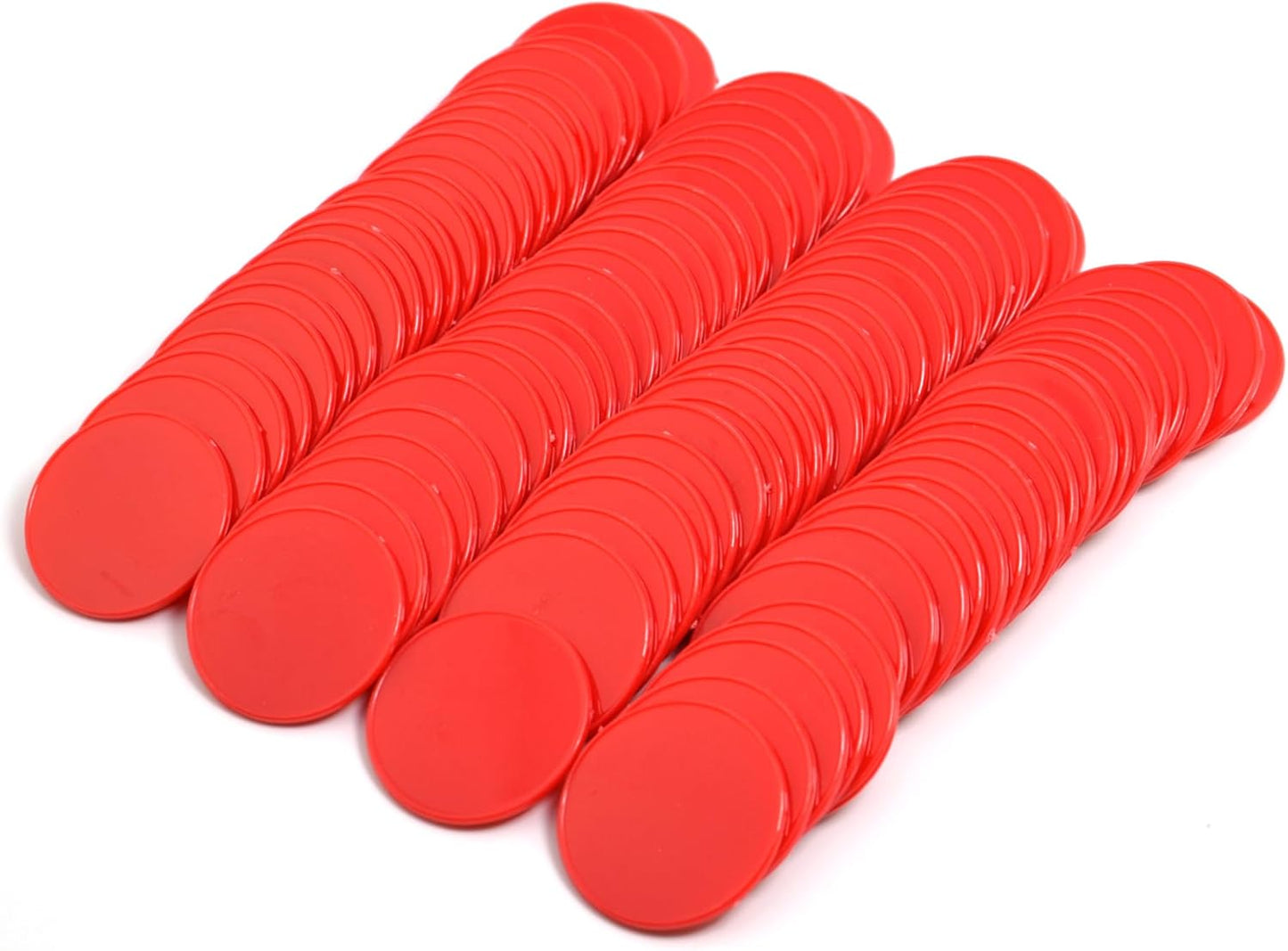 Smartdealspro 100pcs 32mm/1.26 Inch Opaque Plastic Learning Counters Disks Mini Poker Chips Game Tokens with Storage Box (Red)