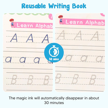 Grooved Handwriting Practice Books, Reusable Magic Grooved Handwriting Practice Books for Kids Age 3-8, Preschool Kindergarten Tracing Workbooks for Kids Handwriting Practice
