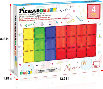 PicassoTiles 12pc Supersized Magnetic Building Tile Base Plate Jumbo XL Foundation Stabilizer Boards STEM Engineering Construction Kit for Kids Educational Learning Toy Magnet Blocks Stacking Set PT12