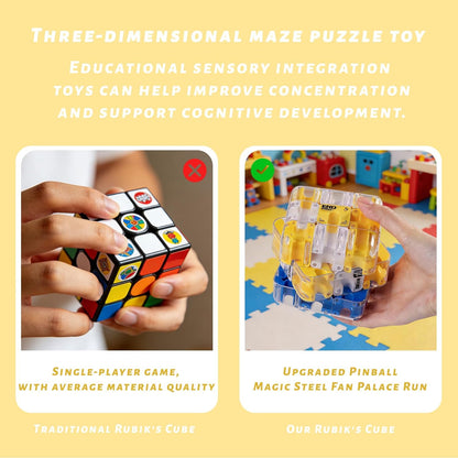 3D Cube Puzzle for Kids Color Matched Game Brain Teaser Game,Educational Learning Toys for Logical Thinking, Family Board Games, Durable Puzzle Cube Gift for Birthday and Holidays