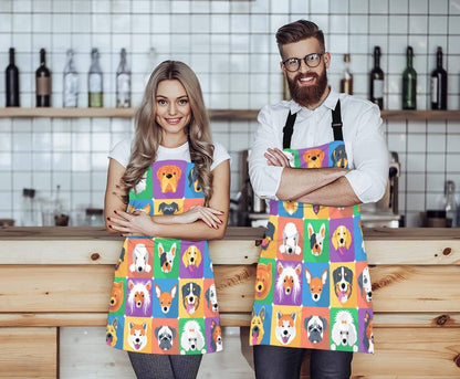 WONDERTIFY Science Education Sketch Apron,Laboratory Chemistry Book Equation Loupe Beaker Flask Glass Bib Apron with Adjustable Neck for Men Women,Suitable for Kitchen Cooking Chef Grill Bistro Apron