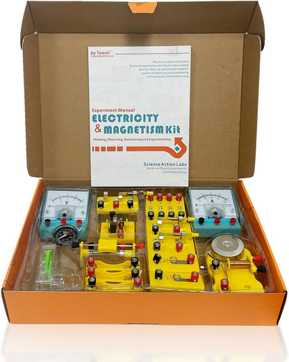 Teenii Electricity and Magnetism Kit for Kids, STEM Science Experiments with Electric Circuits, Educational Physics Toy, Science Discovery Game for Boys and Girls 8+, 50 Pieces