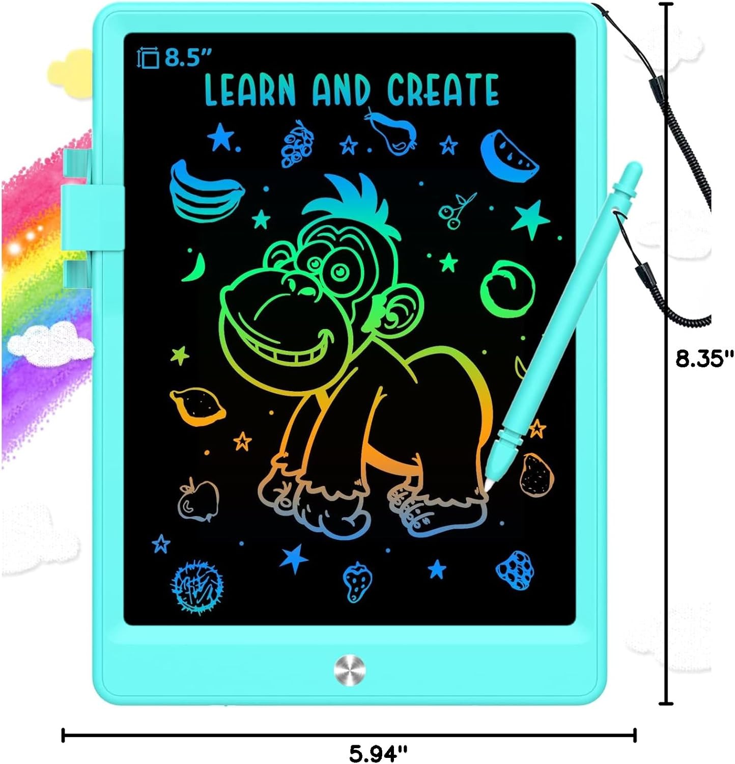 BUKEBU LCD Writing Tablet Doodle Board,10.5 inch Colorful Drawing Pad,Electronic Drawing Tablet, Drawing Pads,Travel Gifts for Kids Ages 3 4 5 6 7 8 Year Old Girls Boys (Blue)