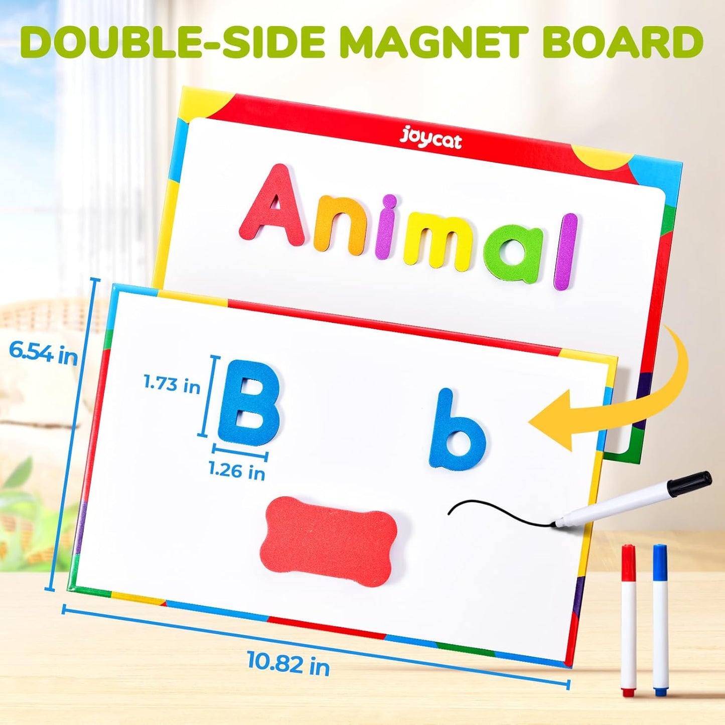 Gamenote Classroom Magnetic Alphabet Letters Kit 238 Pcs with Double - Side Magnet Board - Foam Alphabet Letters for Preschool Kids Toddler Spelling and Learning Colorful ABC Education Fridge Magnets