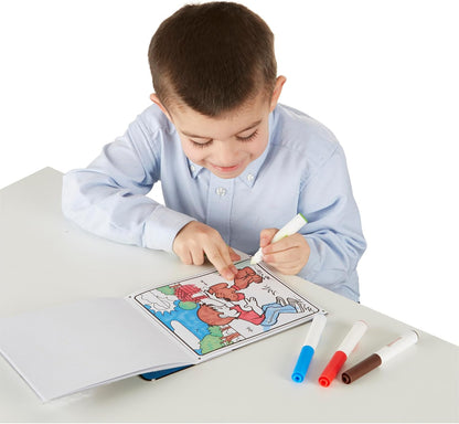 Melissa & Doug Write-On Reusable Games Activity Book - Travel Games and Kids Games With Dry Erase Markers for Kids, Road Trip Activities for Kids, Ages 6+ - FSC Certified