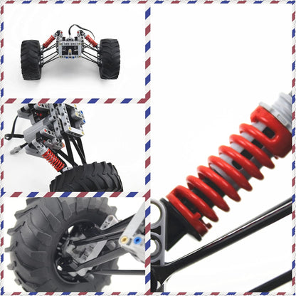 Technics Parts Vehicles Suspension System with Tire 107x44 Technical Parts Set Compatible with All Major Brands, MOC Parts Building Toy DIY Accessories (200pcs)