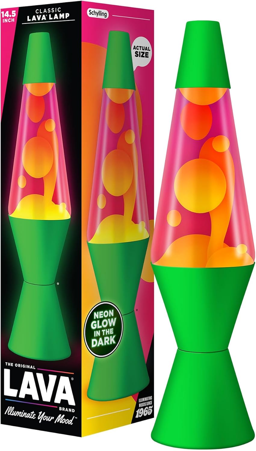 The Original Lava® Lamp - 14.5" Techno Chrome - Classic Liquid Motion Lamp - Pink Lava and Blue Liquid - Item #2097 (Amazon Exclusive)
