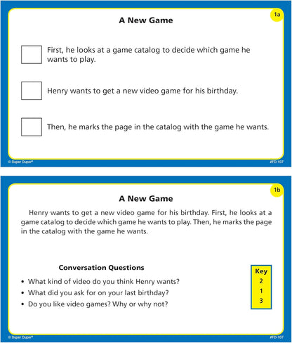Super Duper Publications | Sequencing Events in Stories Fun Deck Flash Cards | Educational Learning Resource for Children