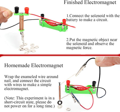 Labs Junior Science Magnetic Science Kit,70PCS STEM Magnetic Teaching Tools,Electricity Discovery Circuit and Magnetism Experiment Kits Science Educational Toys