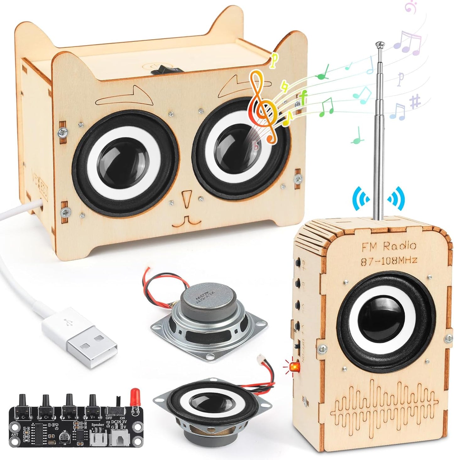 Poraxy Science Kits for Kids Age 8-12, STEM Toys for 8-13, Build Your Own Bluetooth Speaker Radio, Engineering Electronics DIY Set, Birthday Gifts for 9 10 11 14 15 16 Year Old Teen Boys Girls