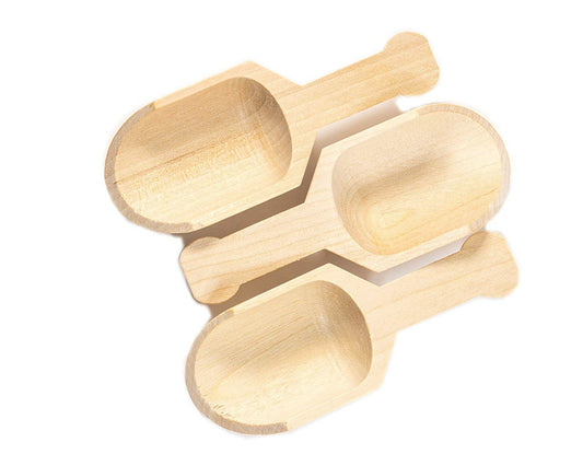 Perfect Stix - Scoop 3- 6ct Scoop 3-10ct Mini Wood Scooper, 3" Long x 11/4" Wide (Pack of 10),Beige