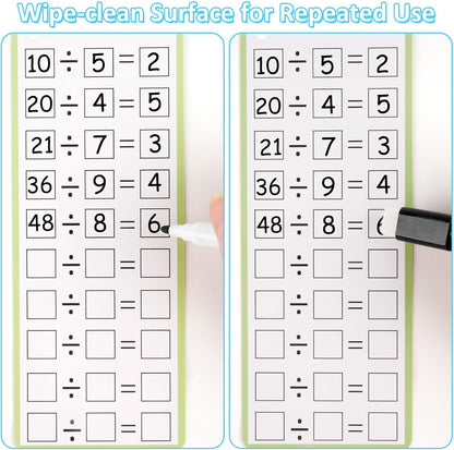 PEASUG Multiplication and Division Flash Cards 30 Pcs, 0-12 Math Flash Cards with 4 Dry Erase Pens 2 Rings, Educational Time Table Flash Cards for 1st-3rd Graders Multiplication Game