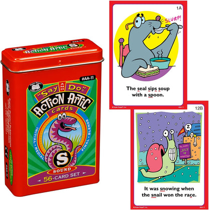 Super Duper Publications | Say and Do® Action Articulation S Sounds Fun Deck | Vocabulary and Language Development Flash Cards | Educational Learning Materials for Children