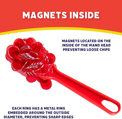 POPULAR PLAYTHINGS Magnetic Bingo Wands with 600 Metal Chips - 6 Colorful Wands Set for Classroom Games, Educational Activities, and Family Bingo Night