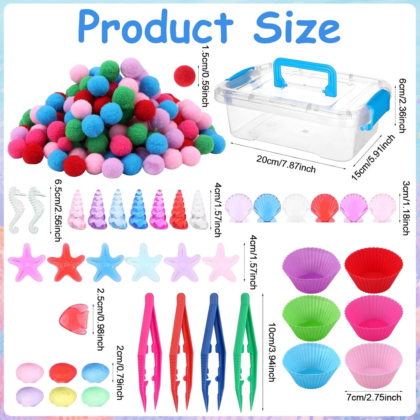 286Pcs Letters and Numbers Sensory Bin Filler Fine Motor Toys Counting Sorting 200 Felt Pompoms 76 Magnetic Letters Numbers 4 Tweezers 5 Silicone Plates 1 Storage Box for Counting Sorting DIY Crafts