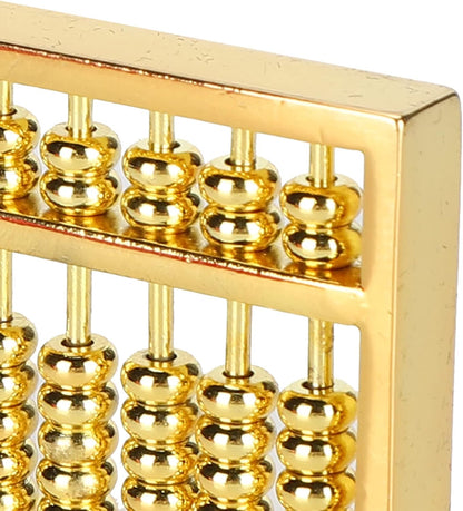 GLOGLOW Chinese Ancient Abacus, 1.8x1in Mini Brass Abacus 9 Gears Chinese Math Calculating Tool Educational Learning Kids Adult Collection