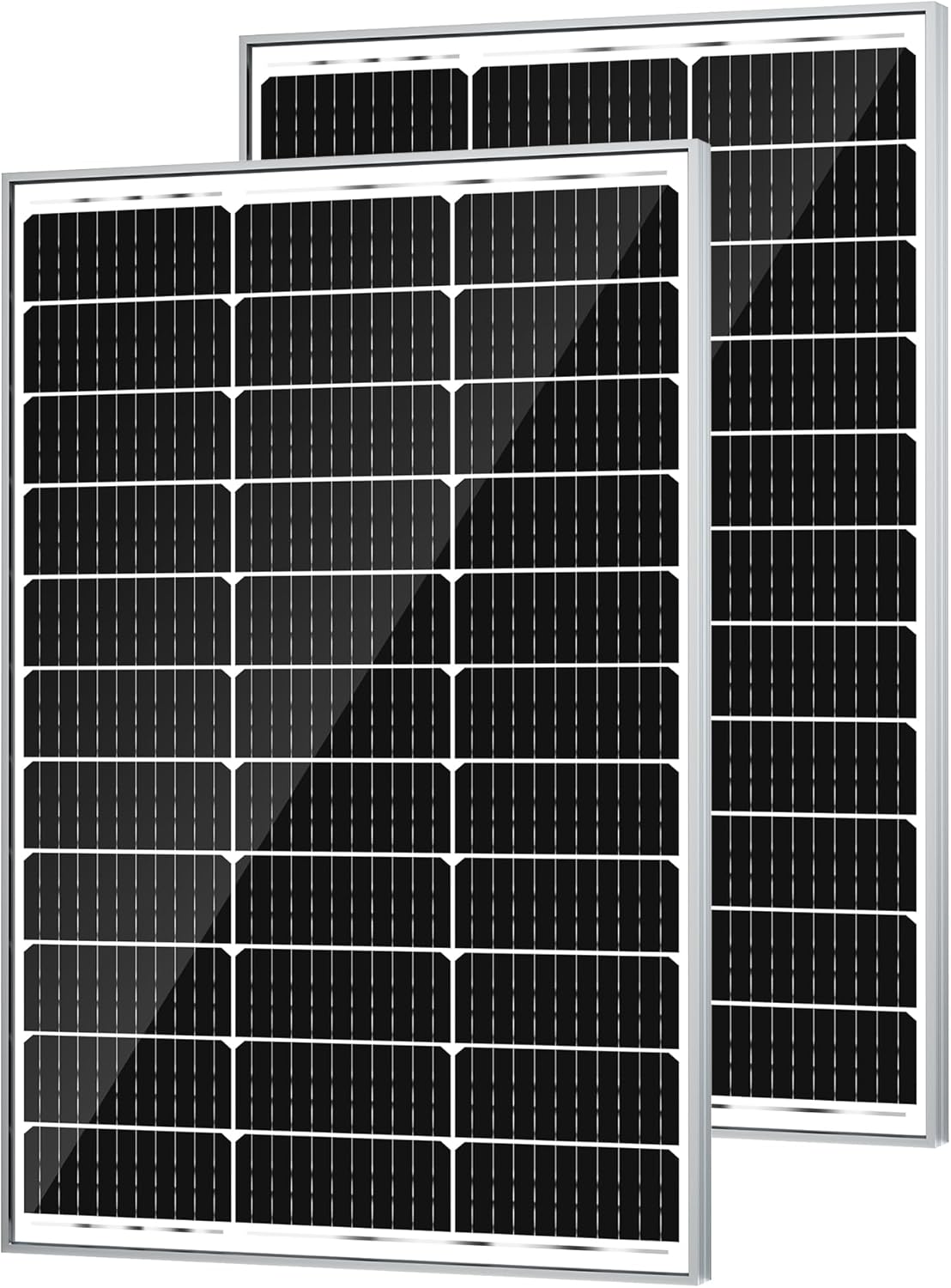 SOLPERK Solar Panel Kit 50W 12V, Waterproof Solar Battery Trickle Charger Maintainer + Waterproof Controller + Adjustable Mount Bracket for Boat Car RV Motorcycle(Without Mounting Bracket)